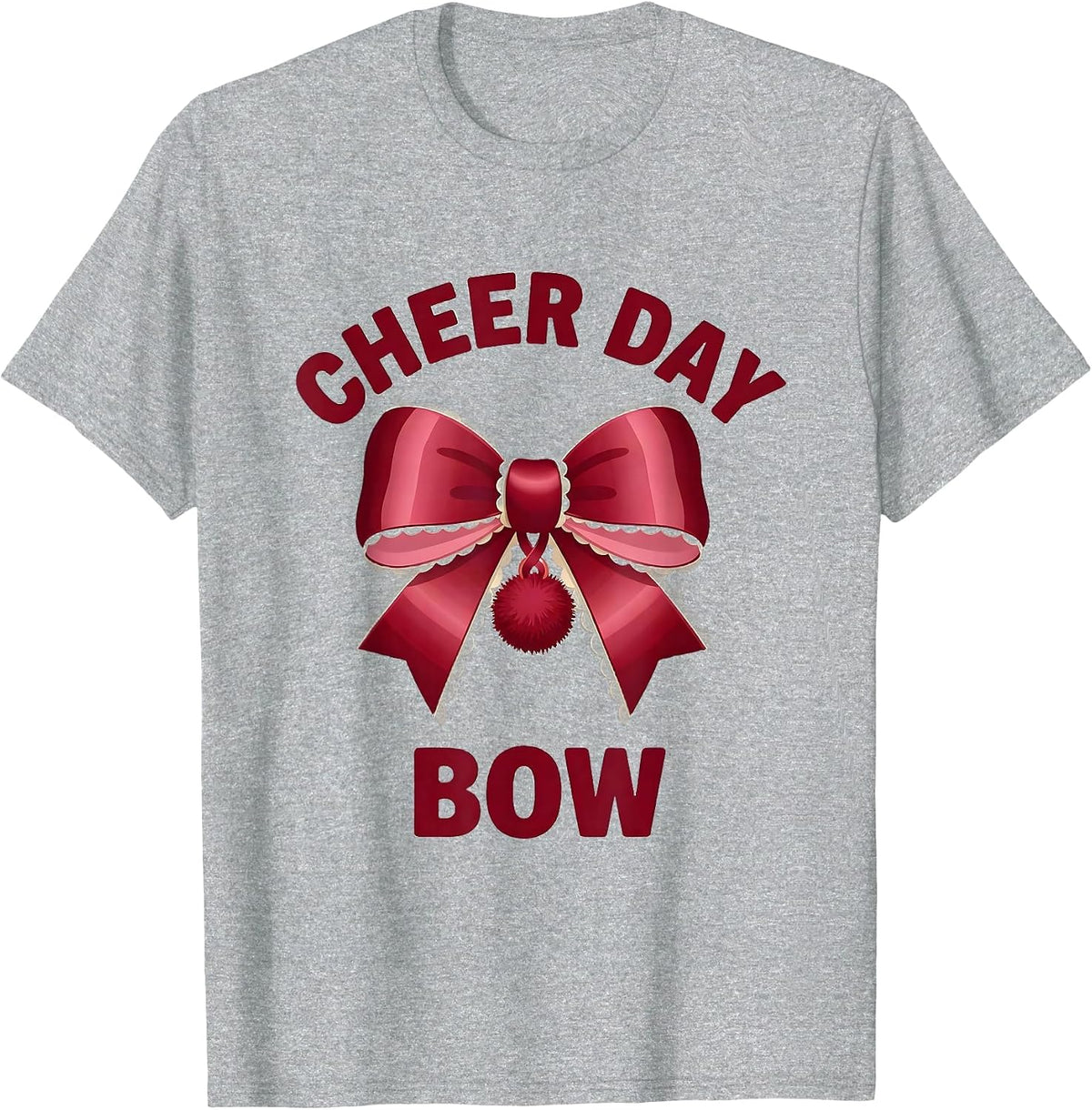 Men's Cheer Day Bow Coquette Ribbon State Pride Sport Gift T-Shirt - Heather Grey