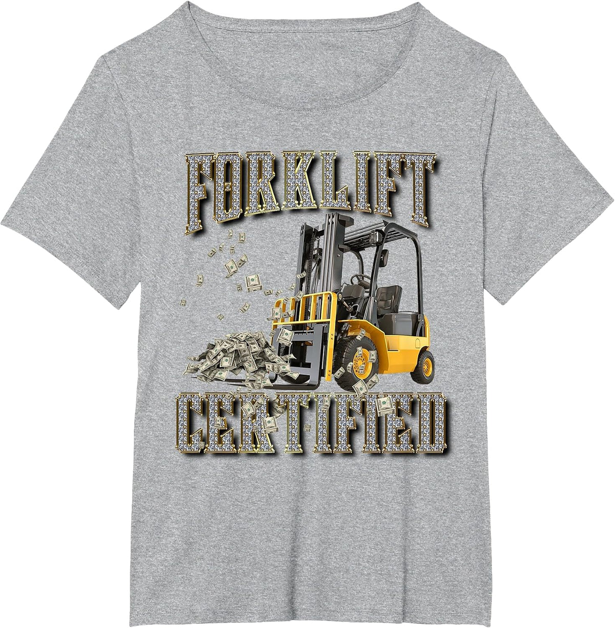 Retro Style Funny Forklift Operator Forklift Certified T-Shirt - Heather Grey