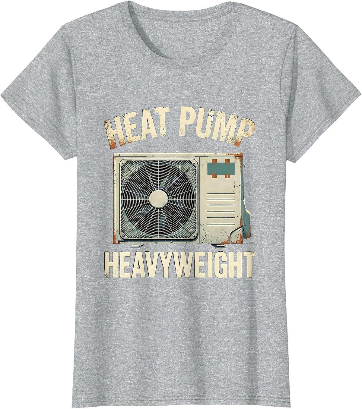 Heat Pump Heavyweight Funny HVAC Tech Humor T-Shirt - Heather Grey