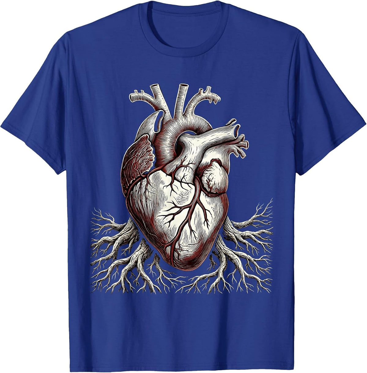 Anatomical Heart Root Veins Science Teacher Design T-Shirt - Royal Blue