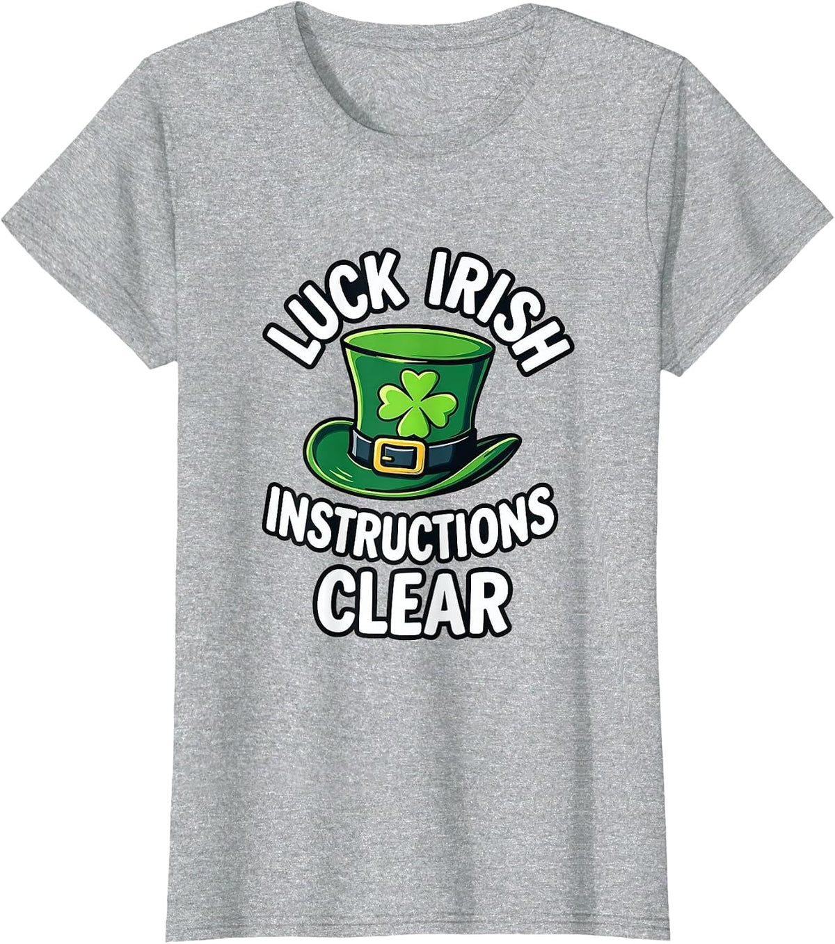 Luck Irish St. Patrick's Day Design T-Shirt - Heather Grey