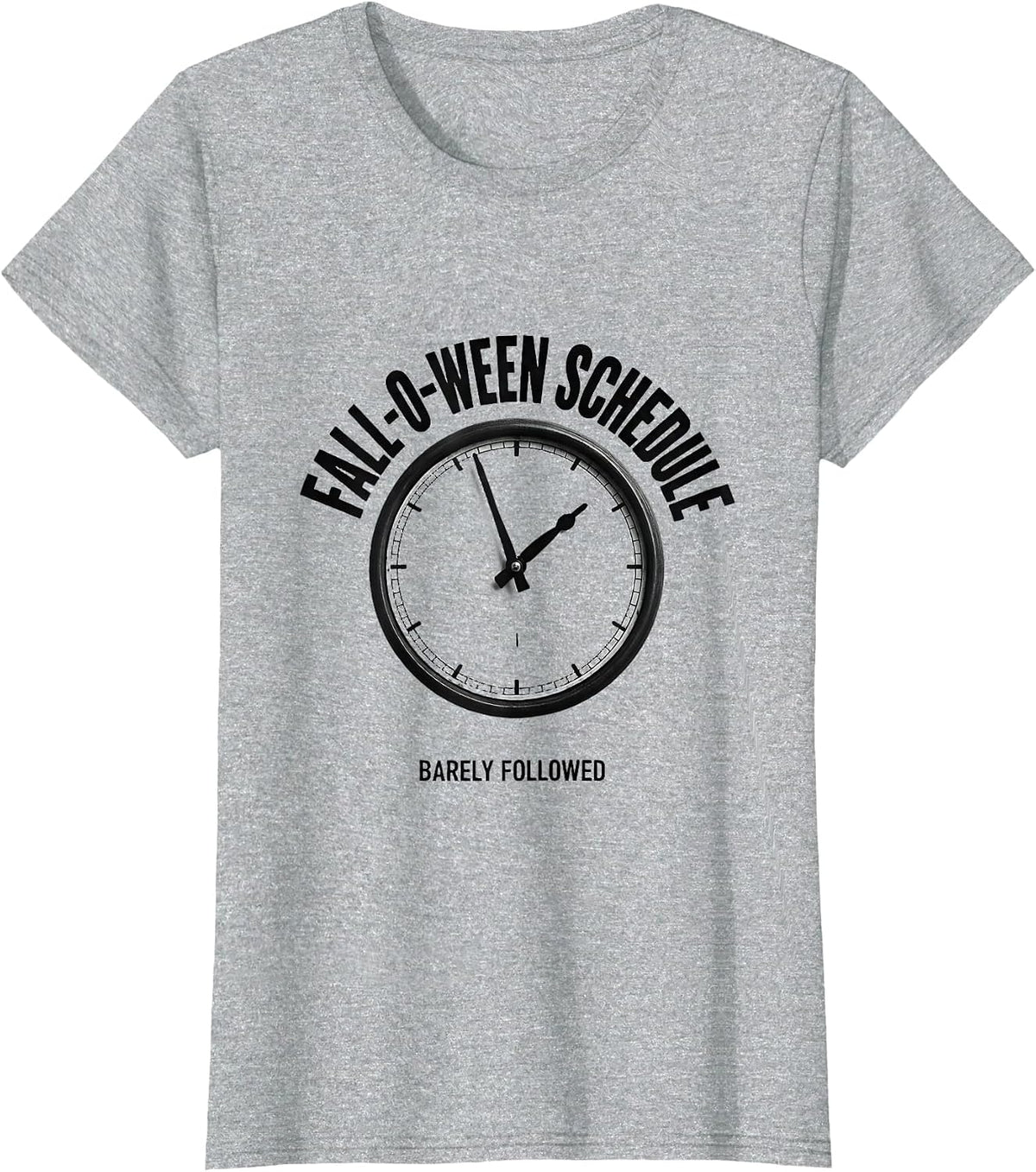 Fall-O-Ween Schedule, Barely Followed Funny Teacher T-Shirt - Heather Grey