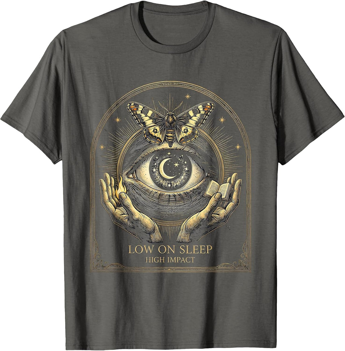 Men's Low on Sleep High Impact Teacher Life Design T-Shirt - Asphalt Grey