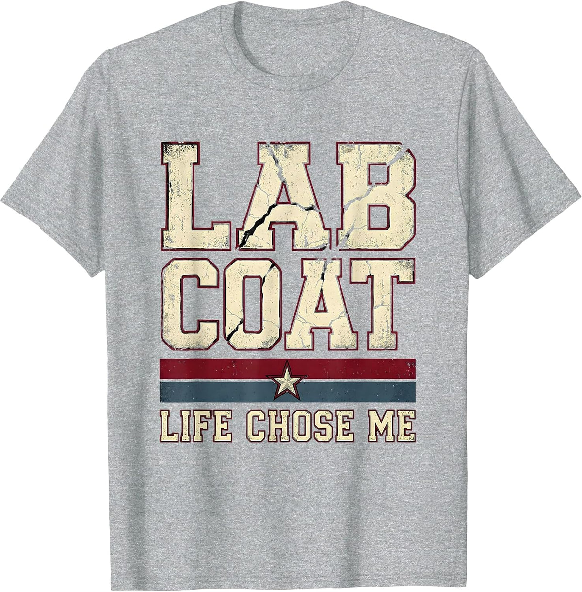 Men's Lab Coat Life Chose Me Science Teacher Design T-Shirt - Heather Grey