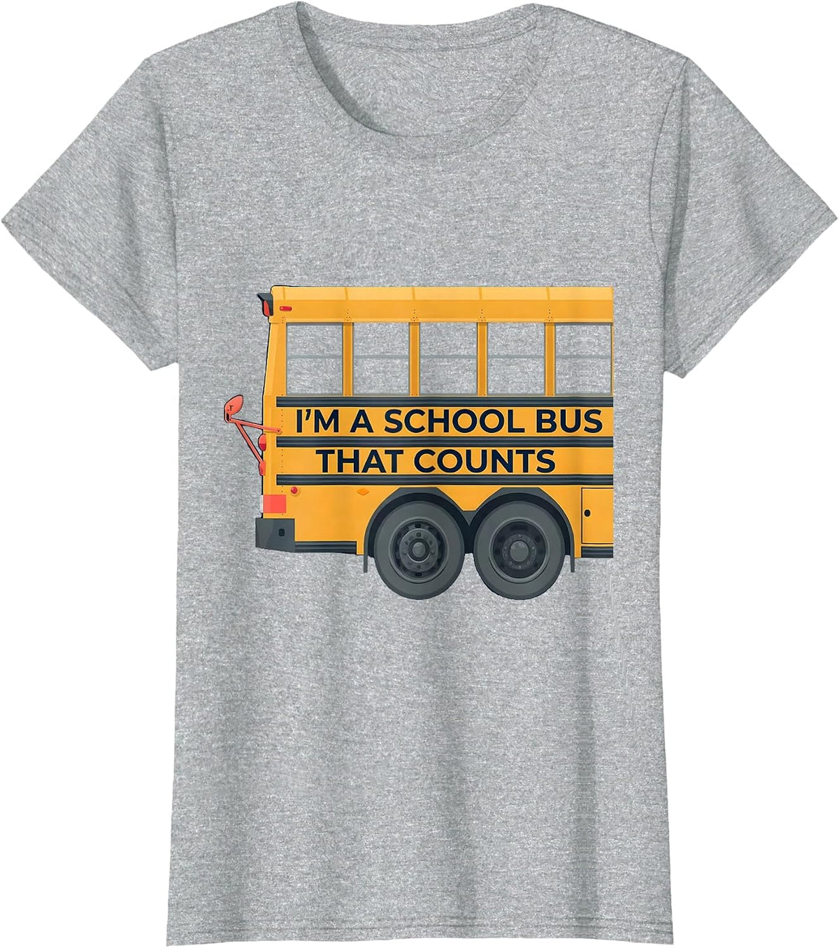 I'm A School Bus That Counts Funny Halloween Costume Bus T-Shirt - Heather Grey