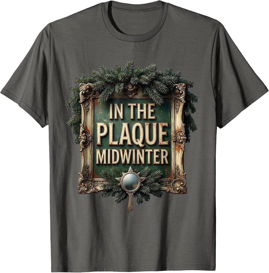 In the Plaque Midwinter Vintage Dentist Christmas Dental T-Shirt - Asphalt Grey