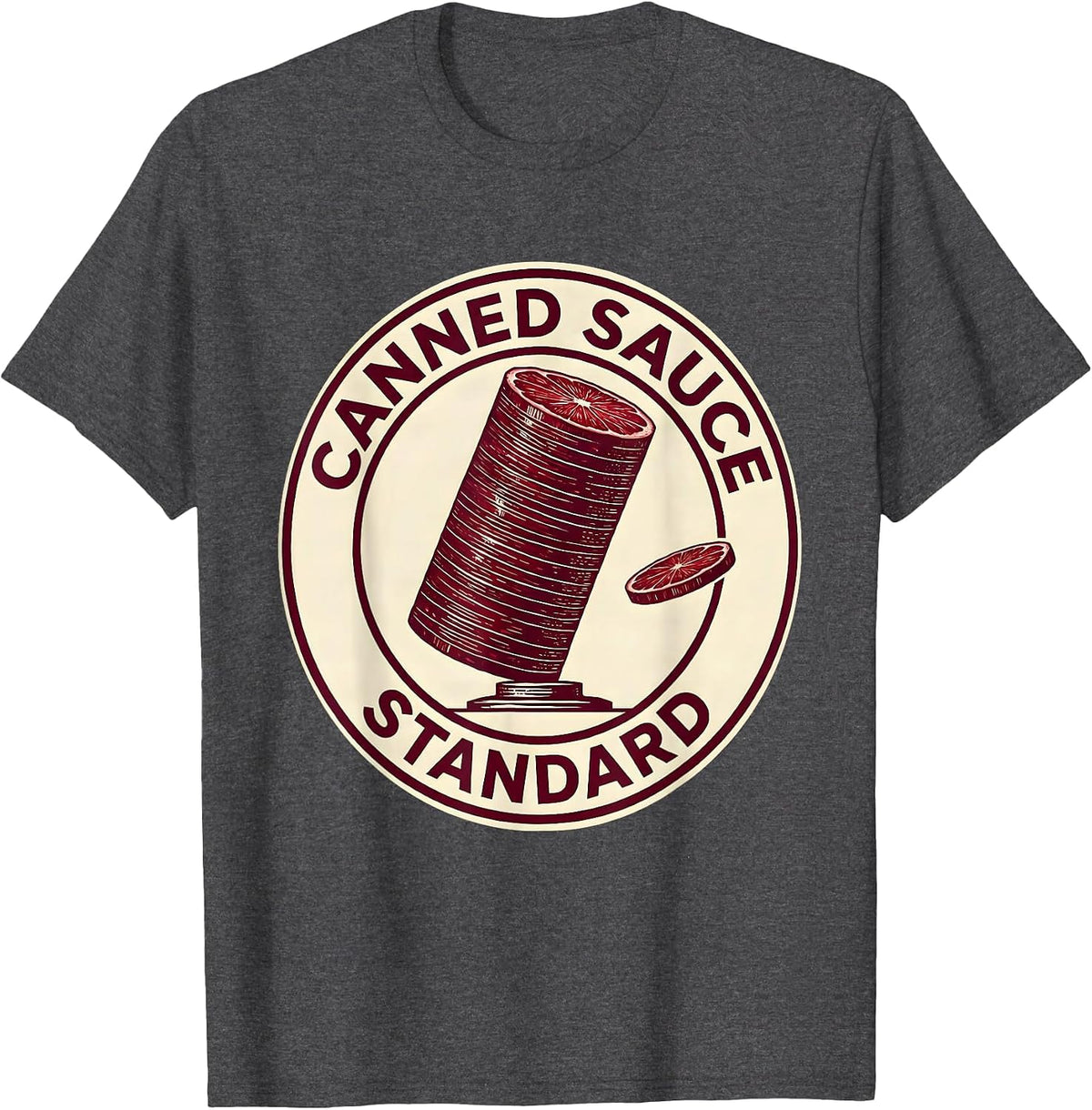 Canned Sauce Standard Funny Thanksgiving Food Matching T-Shirt - Dark Heather Grey