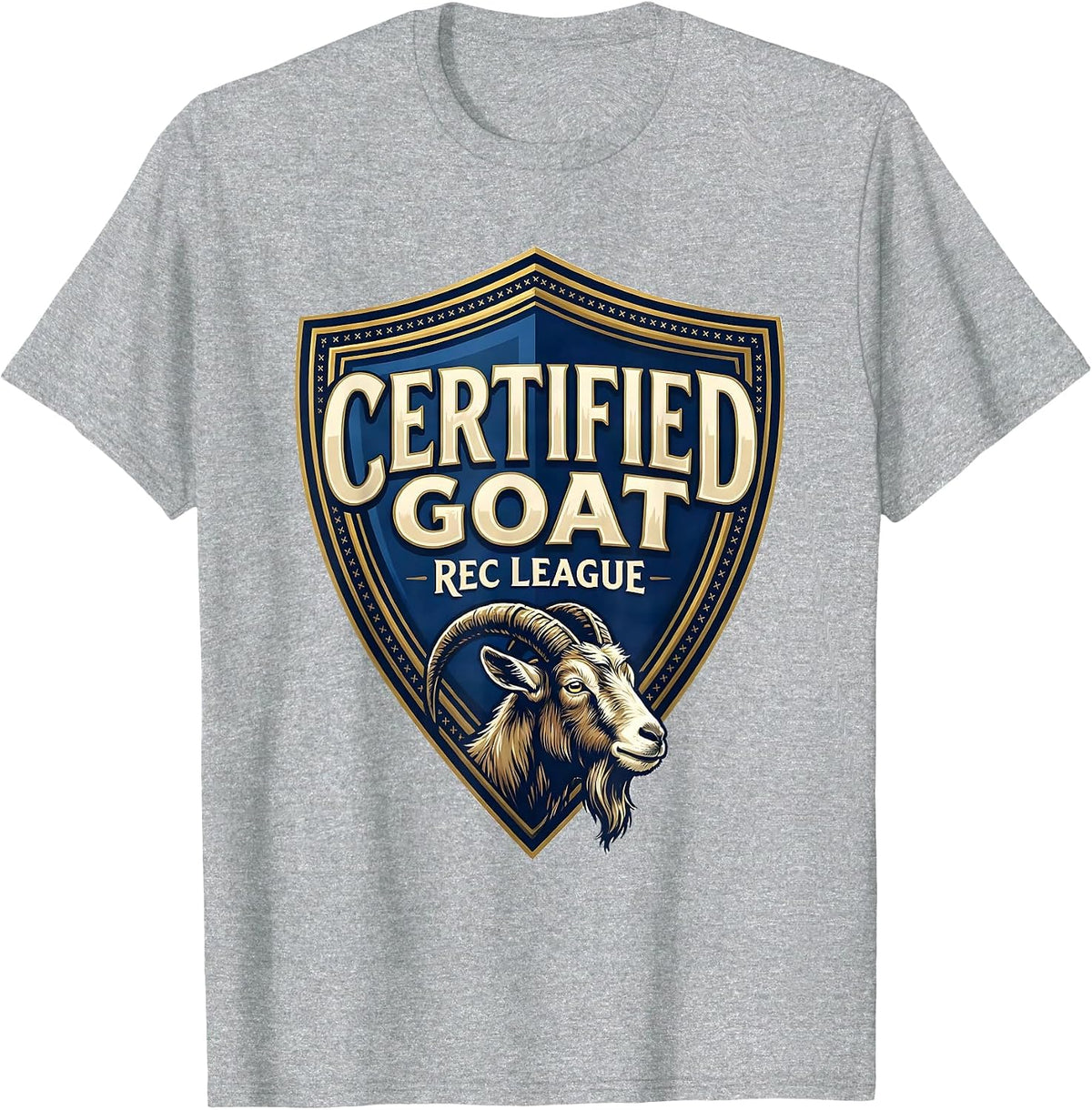 Men's Certified GOAT Rec League Funny Goat Lover Gift T-Shirt - Heather Grey
