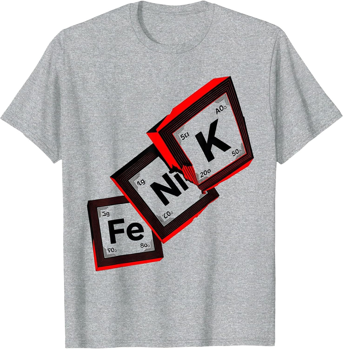 Men's KNiFe New Wave Typography Chemistry Science Student Humor T-Shirt - Heather Grey