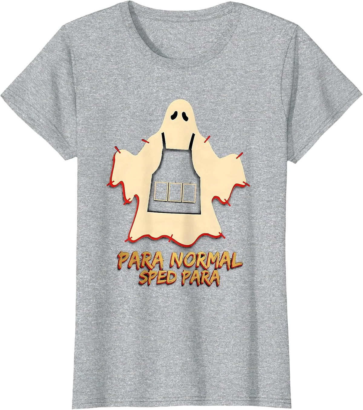 Para Normal SPED Para Ghost Halloween Teacher Aide Humor T-Shirt - Heather Grey