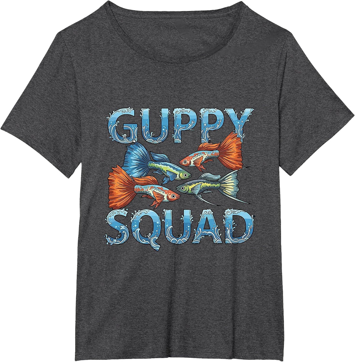 Guppy Squad Tropical Fish Guppies Lover T-Shirt - Dark Heather Grey