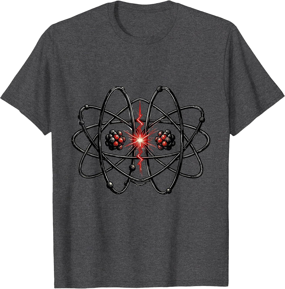 Men's Atom Bond Diagram Nerdy Science Humor Gift T-Shirt - Dark Heather Grey