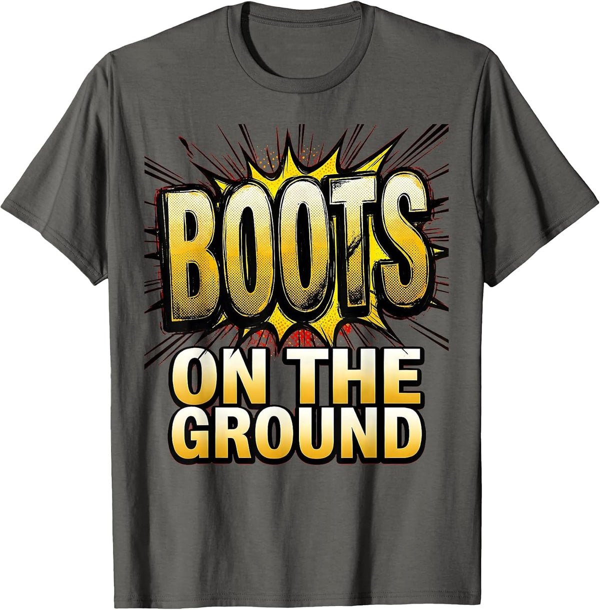 Men's Boots on the Ground Cowgirl Western Design T-Shirt - Asphalt Grey