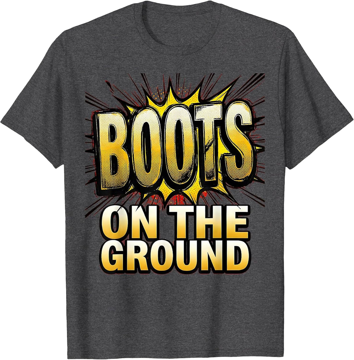 Men's Boots on the Ground Cowgirl Western Design T-Shirt - Dark Heather Grey