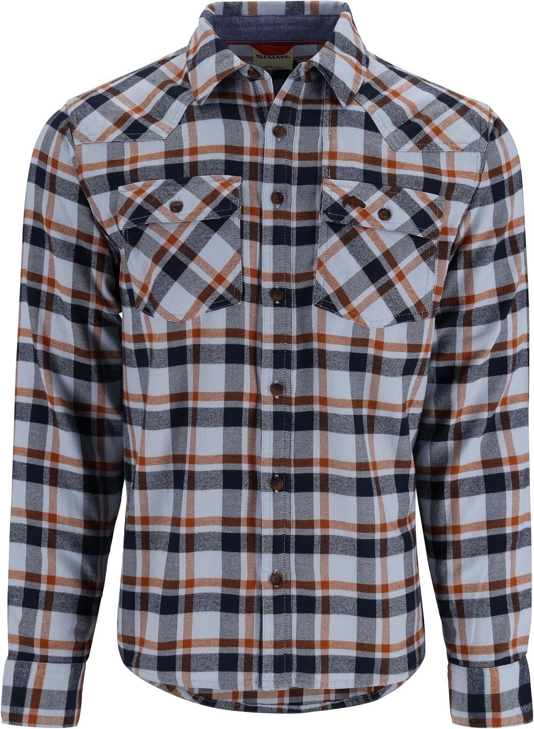 Simms Men's Santee Flannel - Steel Blue Shadow Box Plaid XX-Large