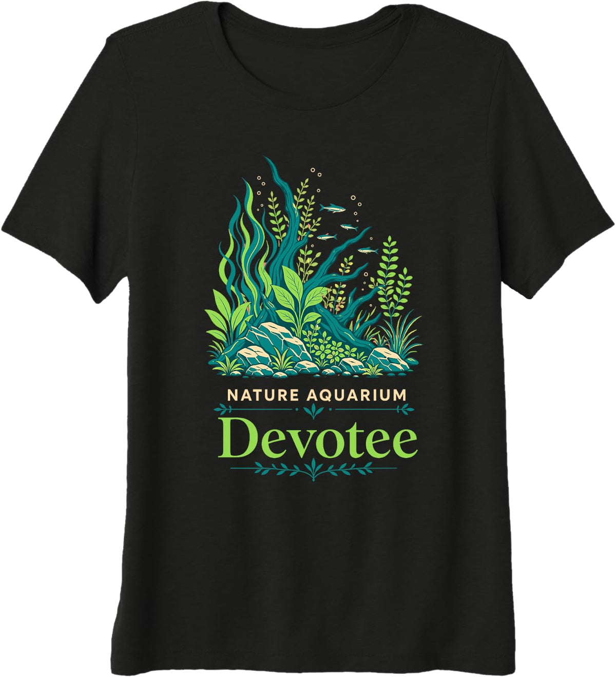 Nature Aquarium Devotee Planted Tank Aquascaping Fish Premium Tri-Blend T-Shirt - Black
