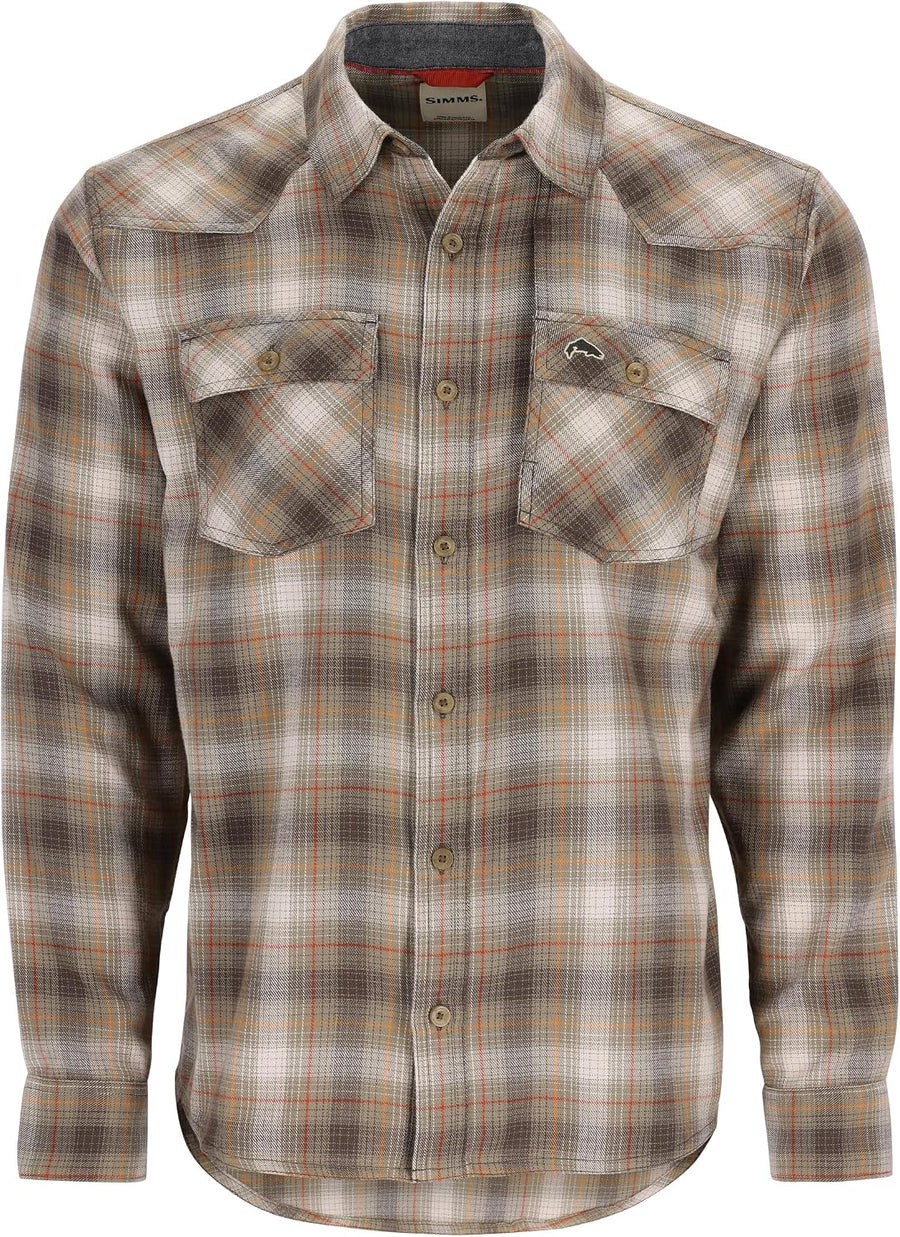 Simms Men's Santee Flannel - Bay Leaf\/Sun Glow Window Pane Ombre X-Large