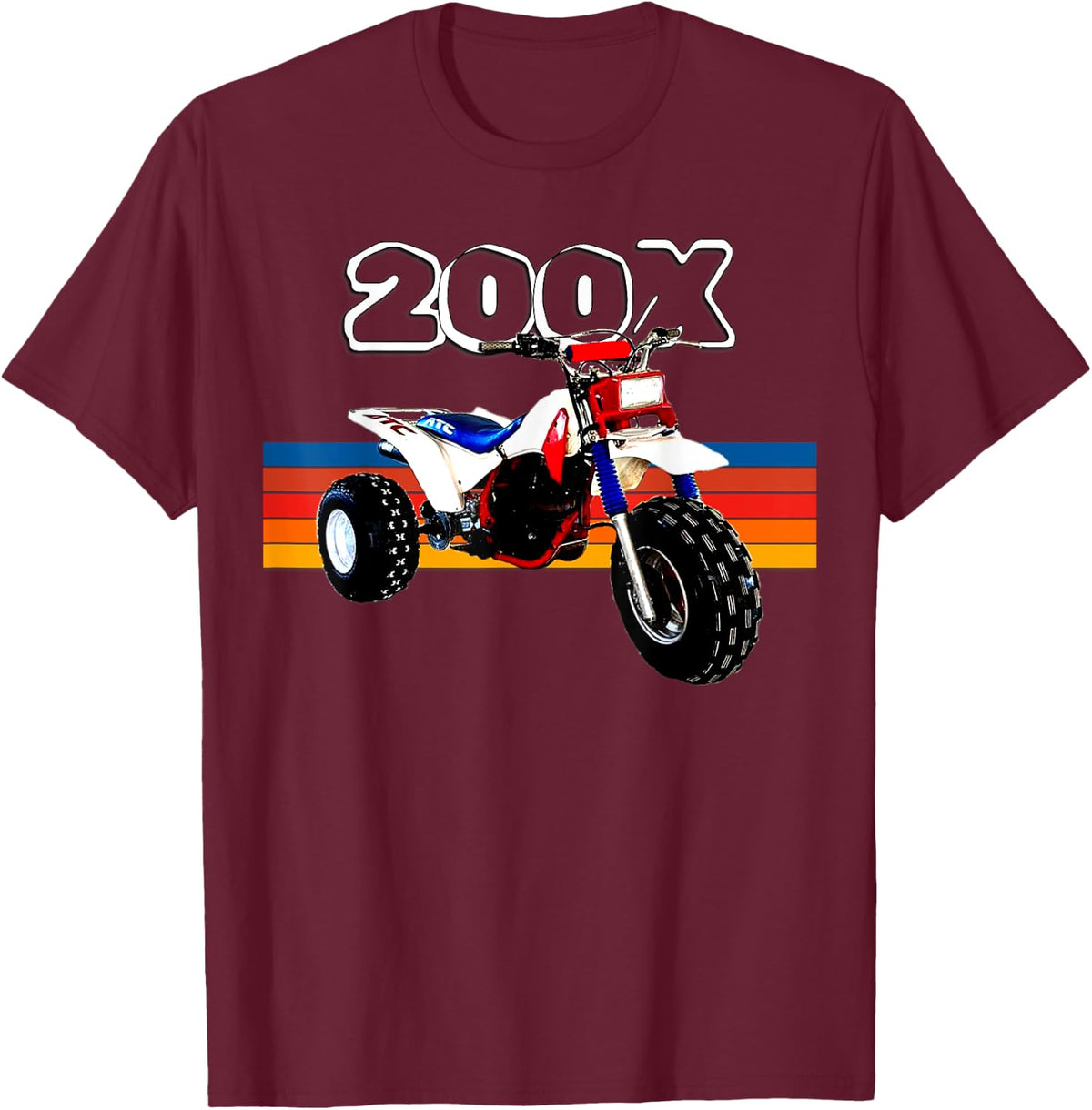 1985 Vintage Retro Three Wheeler ATV ATC 200x Tees T-Shirt - Burgundy