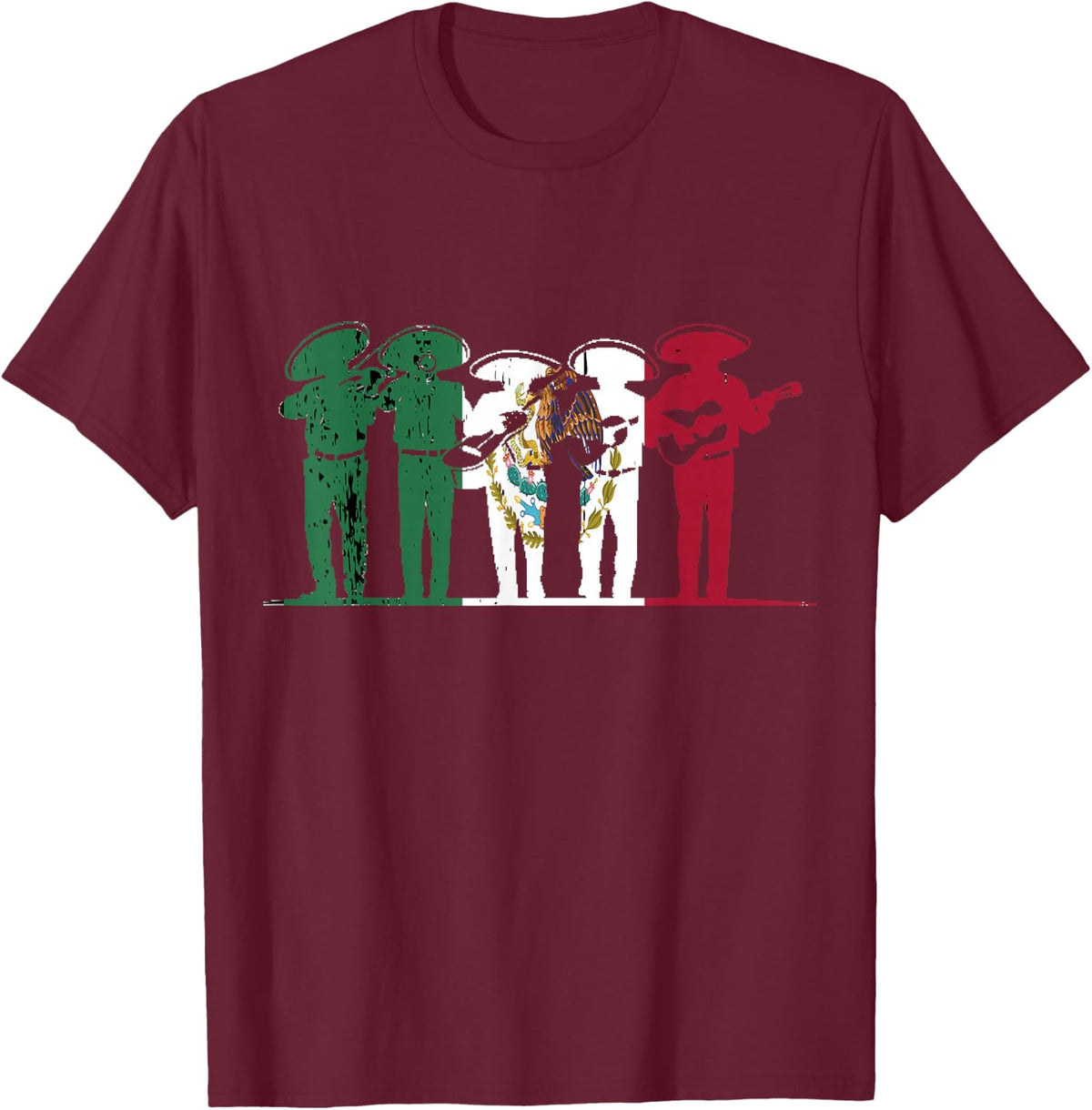 Mexico Gift Tijuana Mexican Hispanic Pride Poncho Aztec T-Shirt - Burgundy