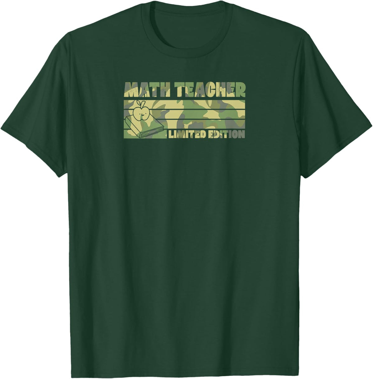 Math Teacher Limited Edition Retro 70s Style Teacher T-Shirt - Dark Green
