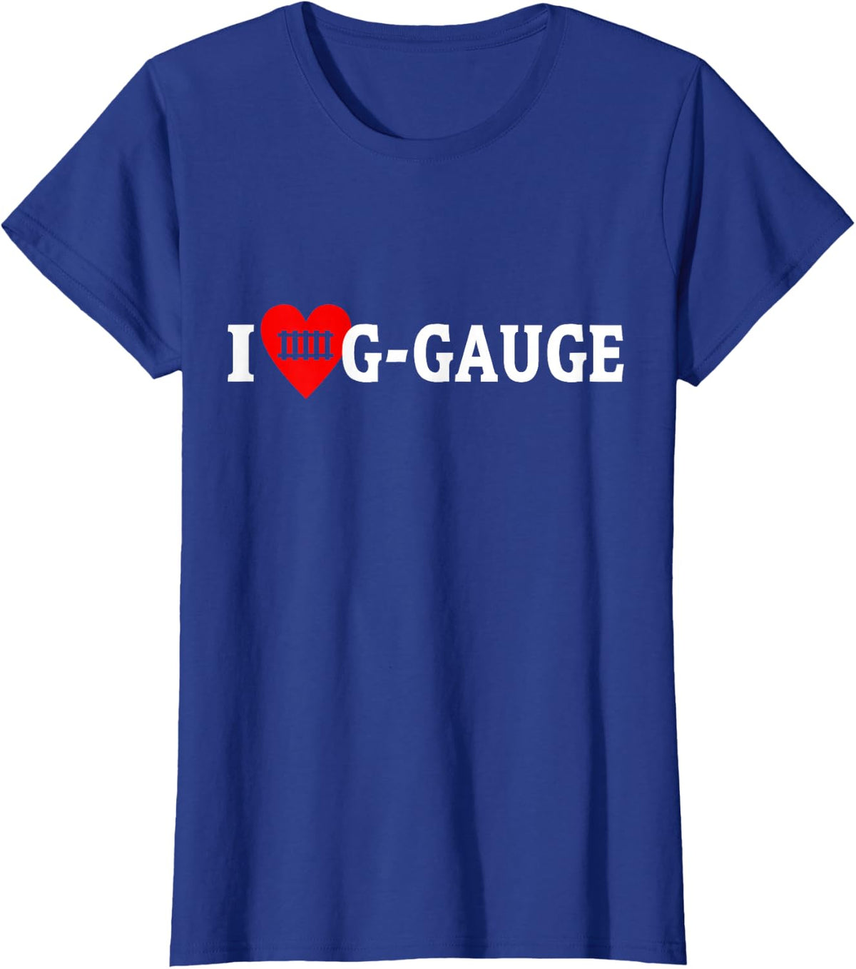 Model Railroad I Love G-Gauge Train Large Scale Railways T-Shirt - Royal Blue