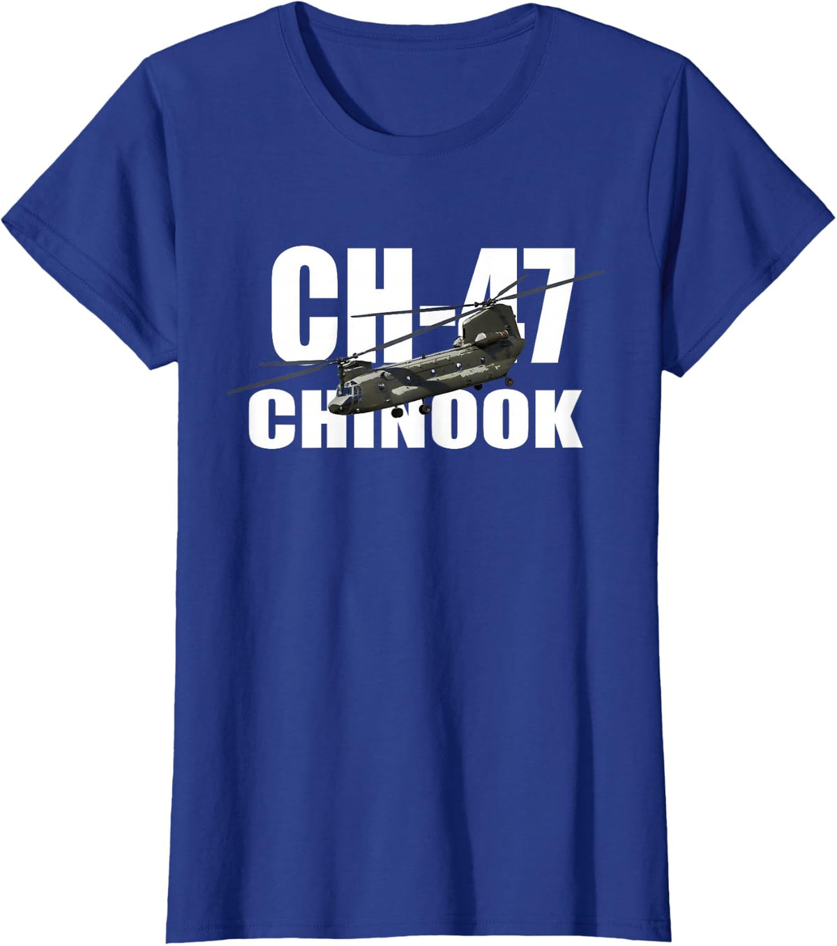 CH-47 Chinook T Shirt Helicopter T-Shirt T-Shirt - Royal Blue