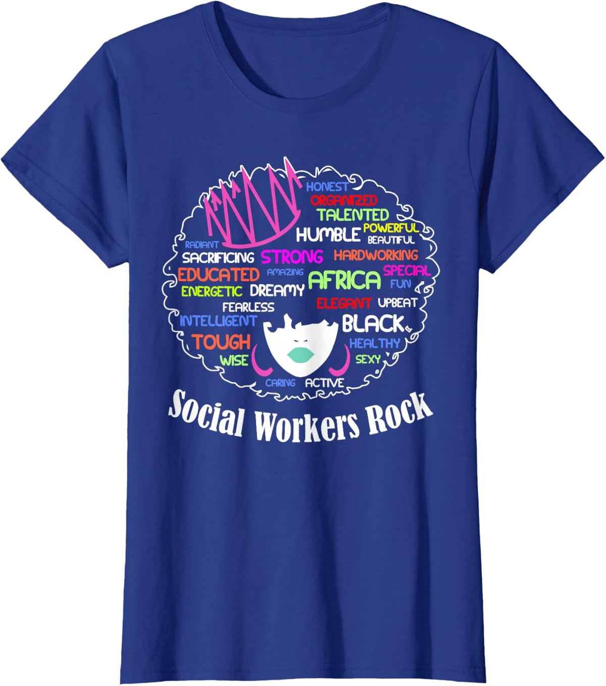 Black Queen Social Workers Rock Magic Diva Gift Design desig T-Shirt - Royal Blue
