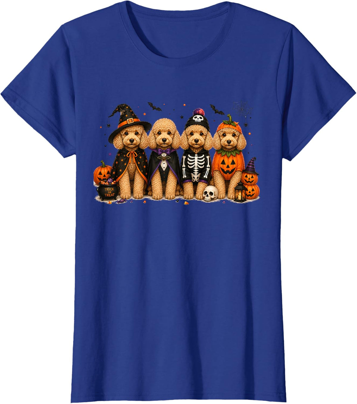 Halloween Goldendoodle Ghost Witch Vampire Spooky boy Kid T-Shirt - Royal Blue