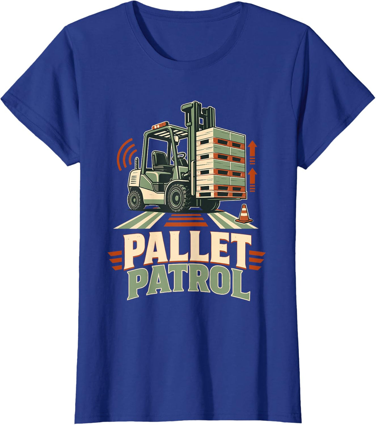 Pallet Patrol Forklift Operator Work T-Shirt - Royal Blue