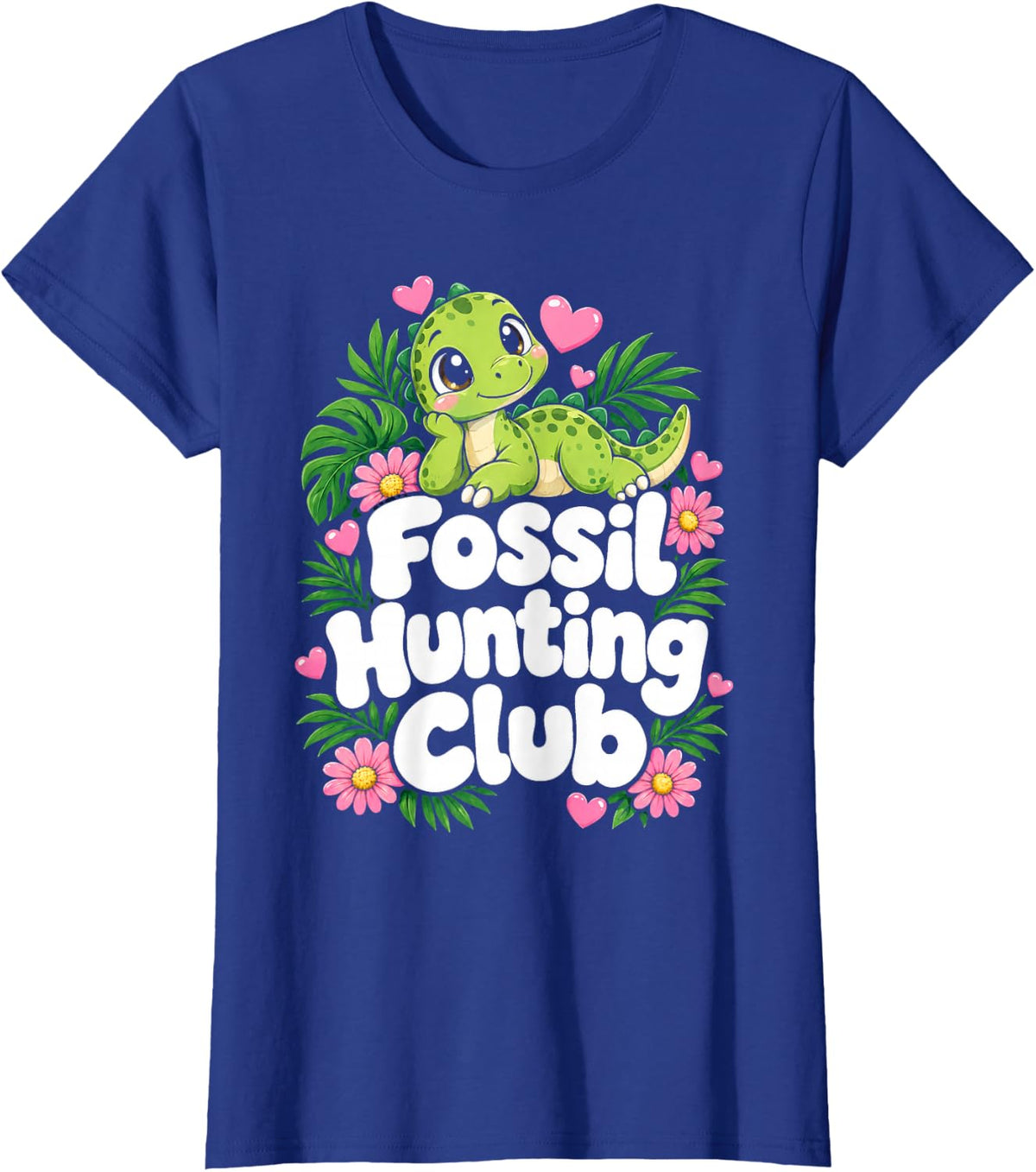 Fossil Hunting Club Paleontologist T-Shirt - Royal Blue