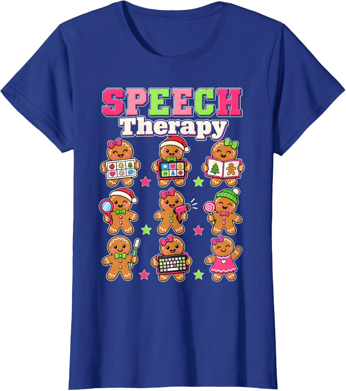 Speech Therapy SLP Christmas Shirt Language Pathologist T-Shirt - Royal Blue