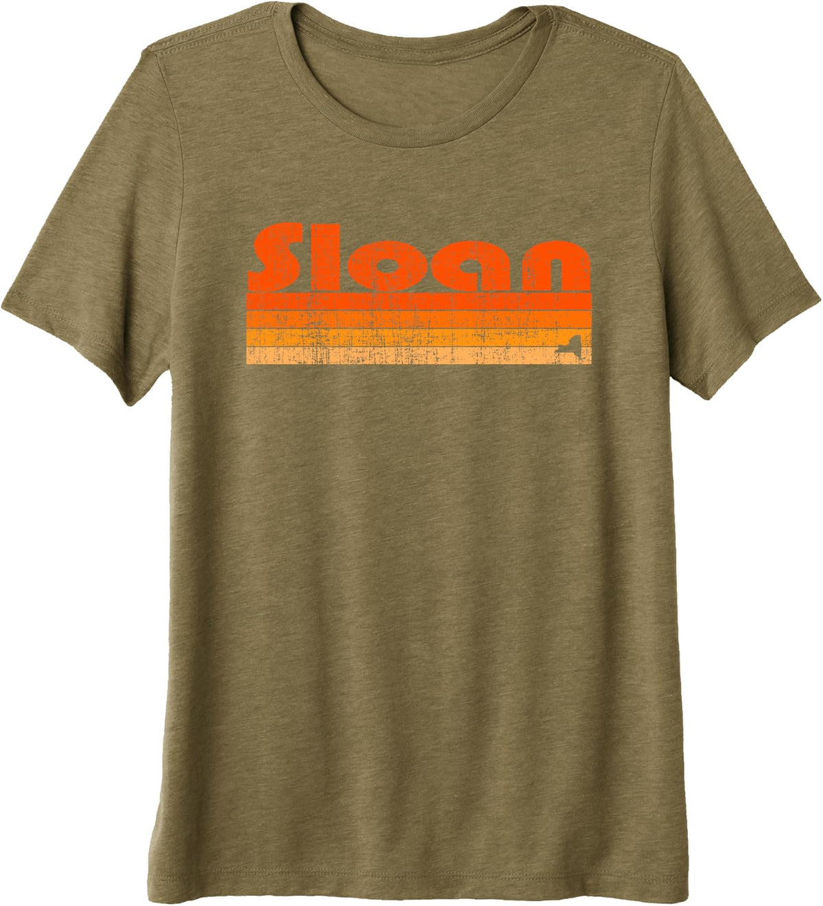 Sloan, New York Retro 80s Style Premium Tri-blend T-Shirt - Olive Green