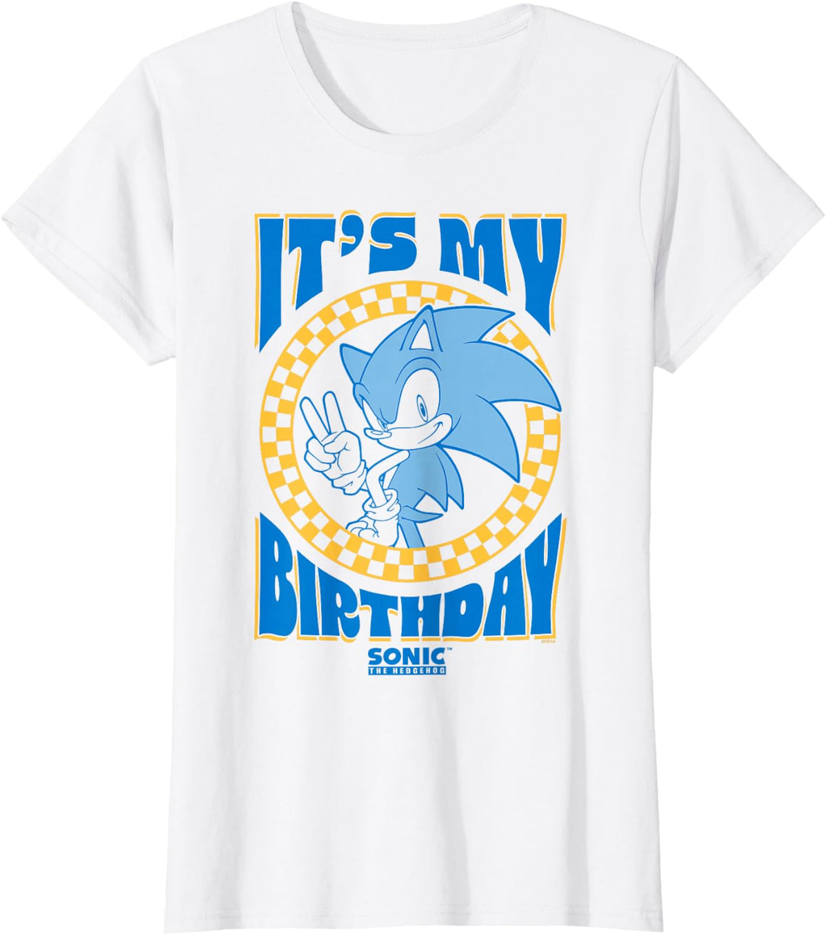 Sonic The Hedgehog It's My Birthday Cool Sonic Pose Poster T-Shirt - White