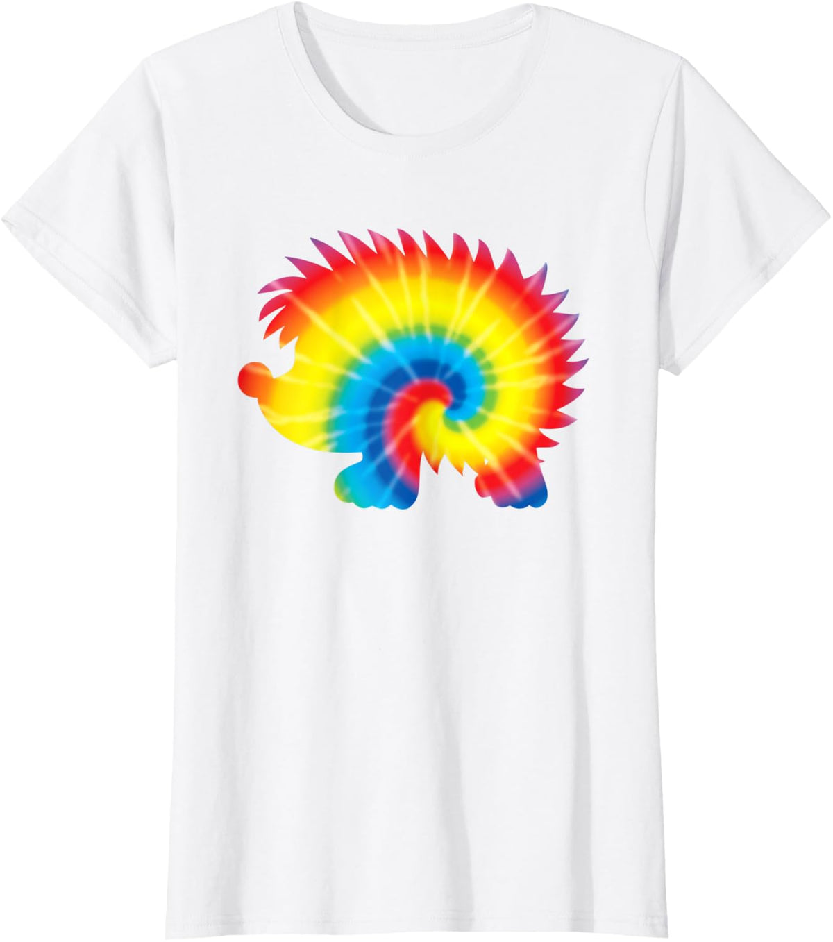 Tie Dye Hedgehog Rainbow Print Rodent Hippie Peace Gift T-Shirt - White