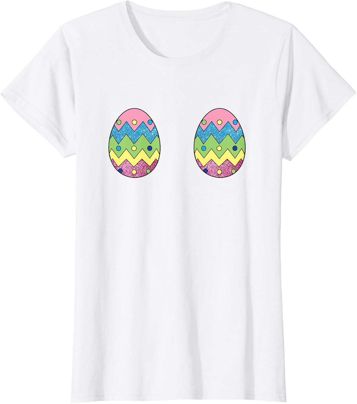 Glittery Easter Egg Boobs Shirt T-Shirt - White