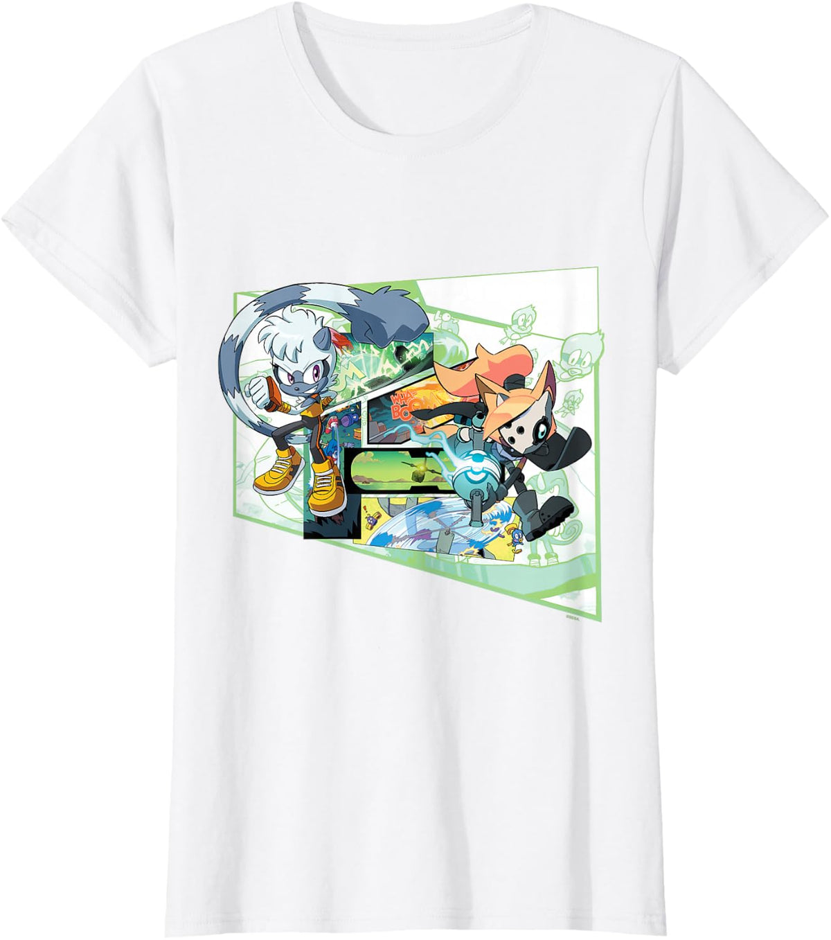Sonic the Hedgehog Tangle & Whisper Comic T-Shirt - White