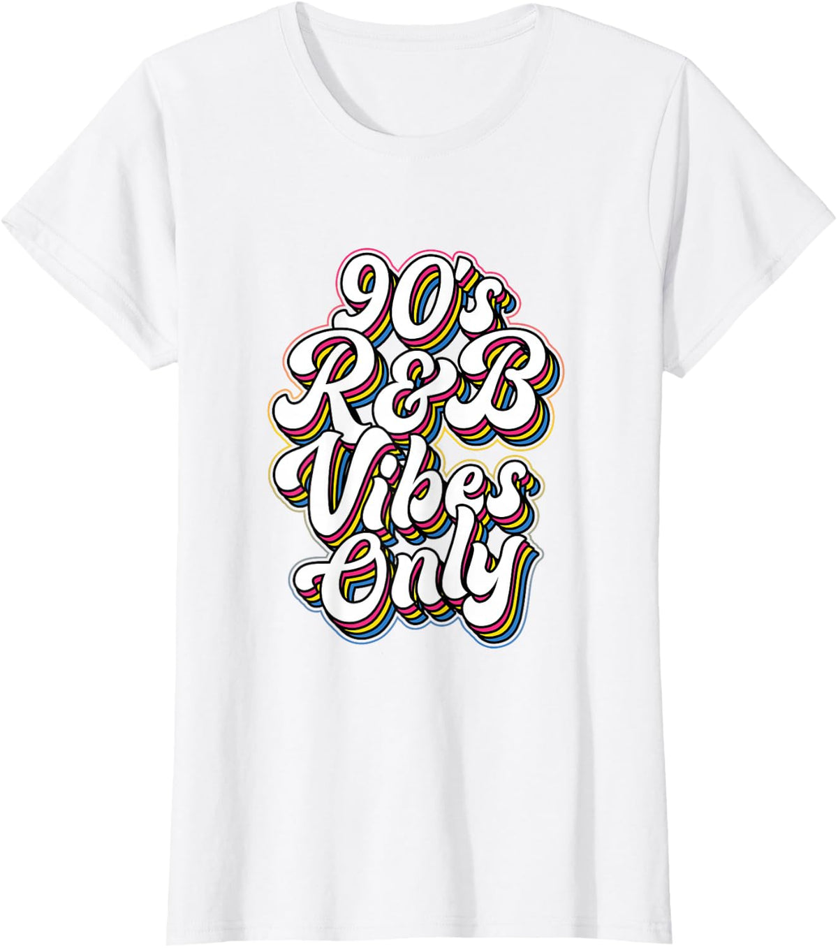 90s R&B Vibes Only Retro Typography T-Shirt - White