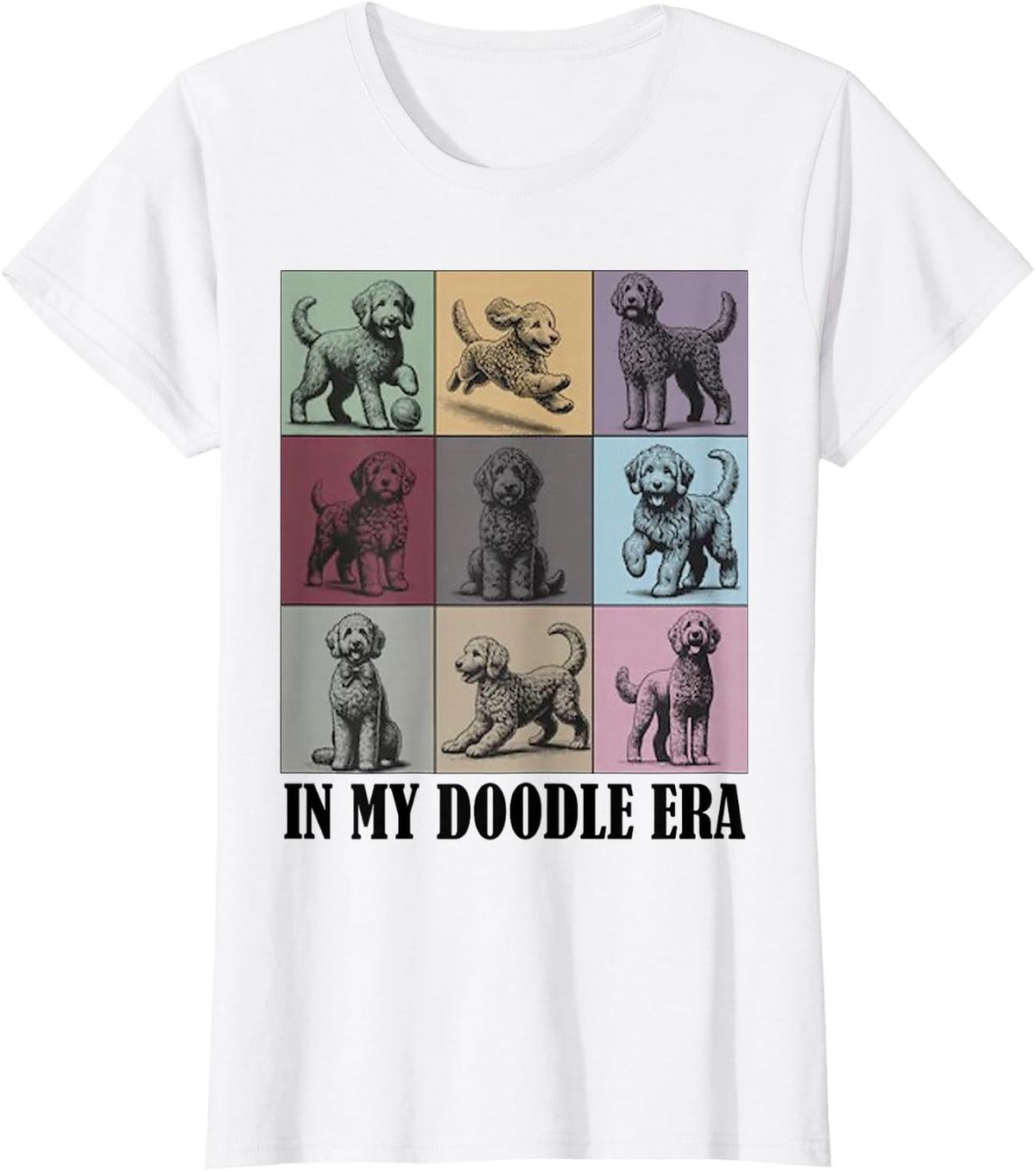 Funny Dog Lovers Quote in My Golden Doodle Era Cool Women T-Shirt - White