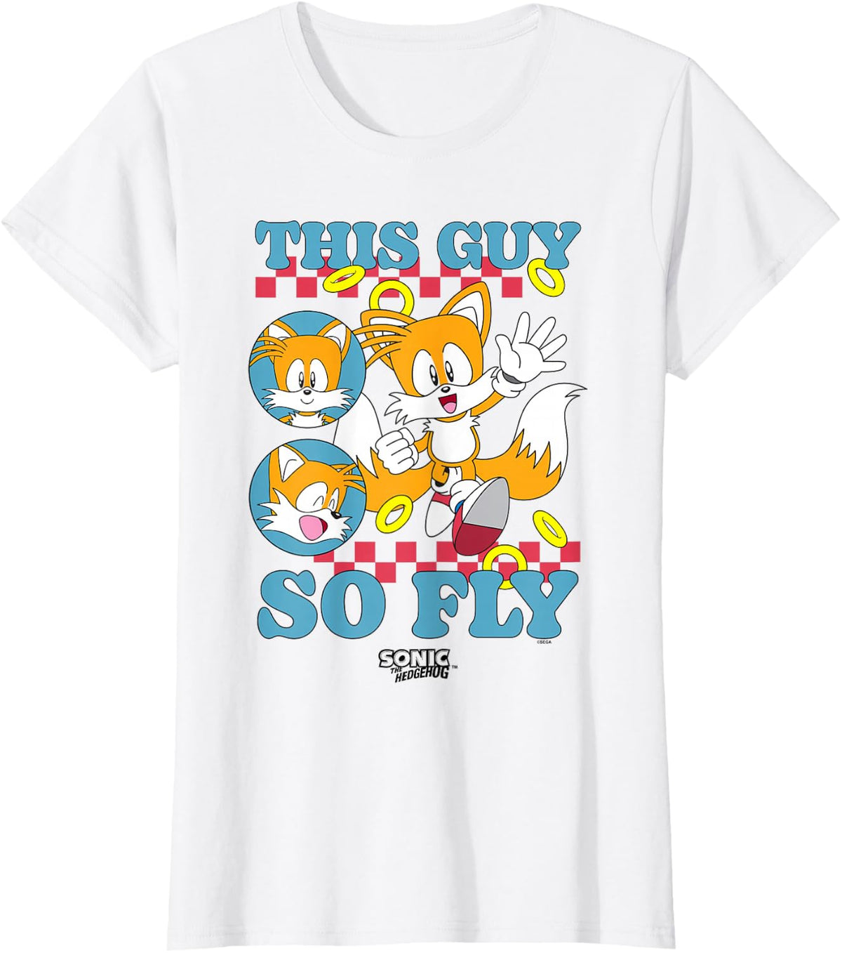 Sonic The Hedgehog This Guy So Fly Tails Vintage Logo T-Shirt - White