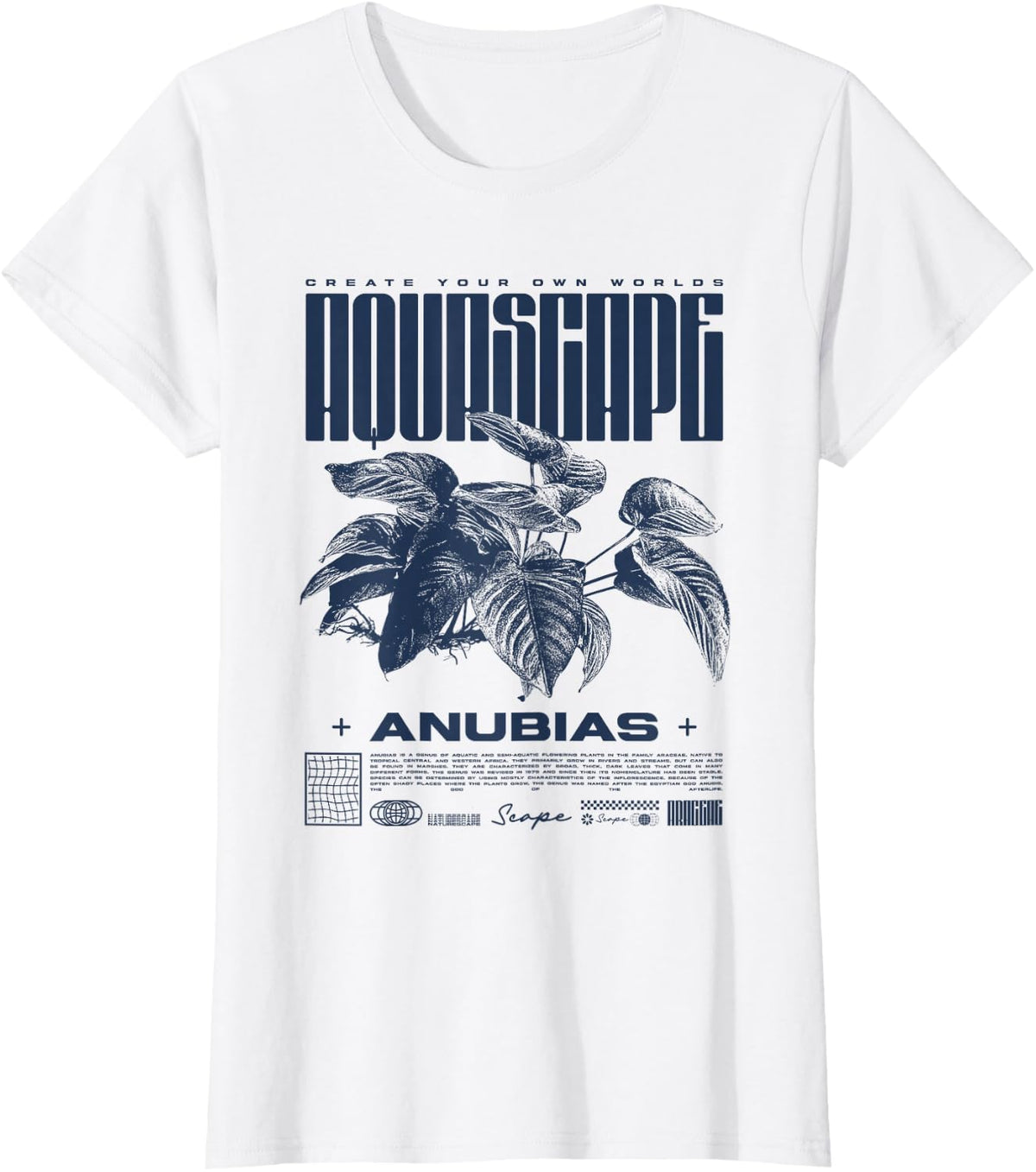 Aquascaping Anubias Aquatic Plant Aquarium Fish Keeper T-Shirt - White