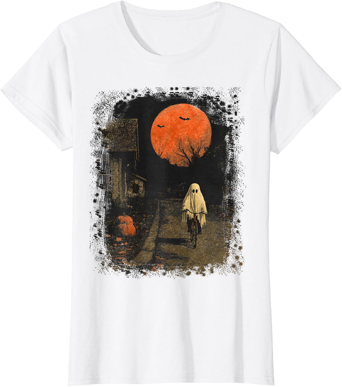 Funny Ghost Spooky Season Trick Or Treat Vintage Halloween T-Shirt - White