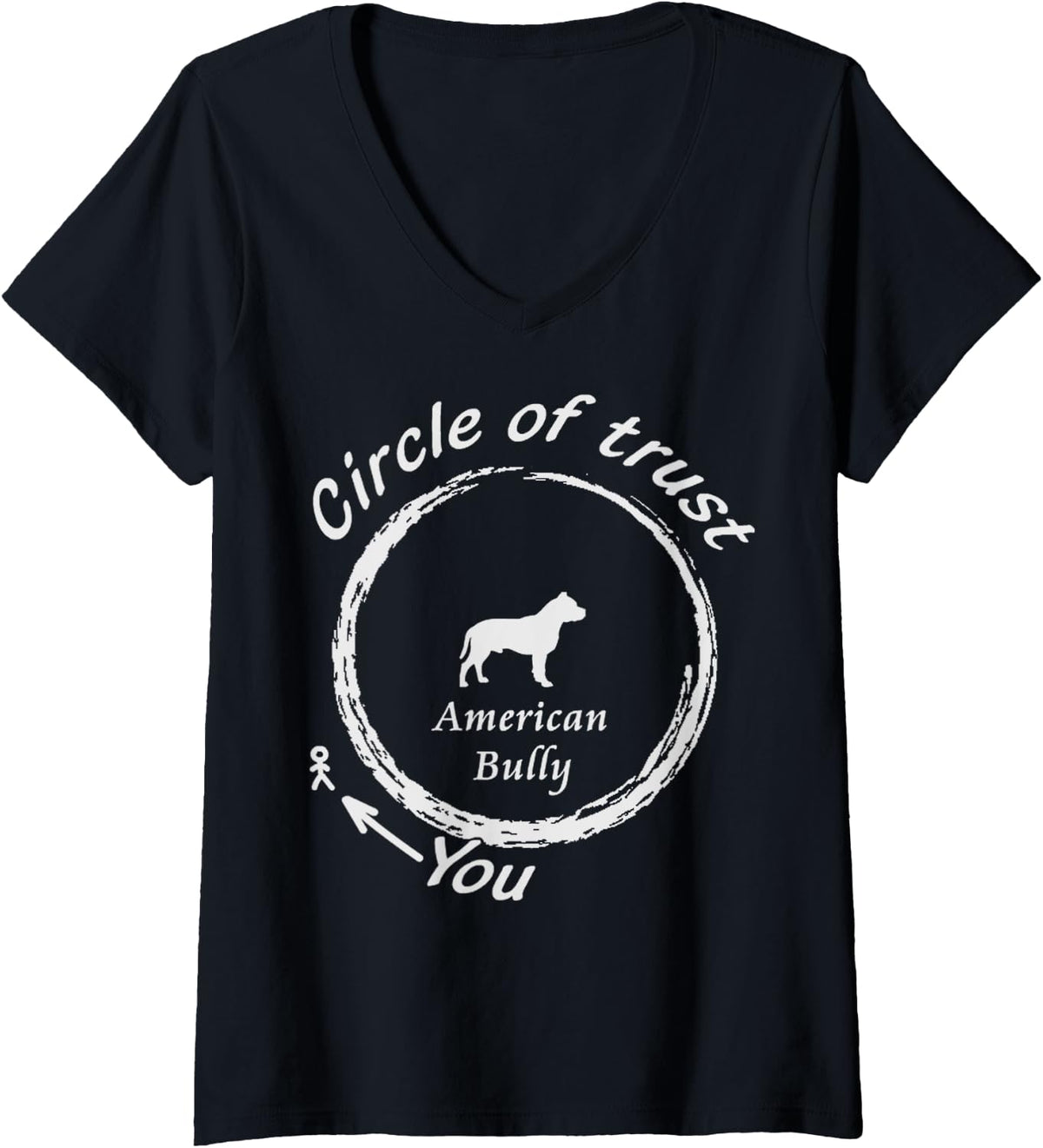 Womens American Bully T-shirt | American Bully Circle Of Trust Tee V-Neck T-Shirt - Black