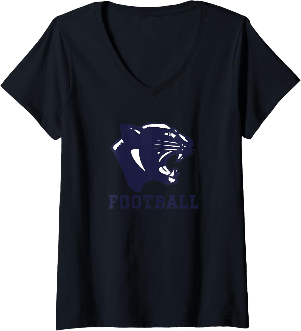 Women's E.a. Johnson Memorial Panthers Football V-Neck T-Shirt - Black