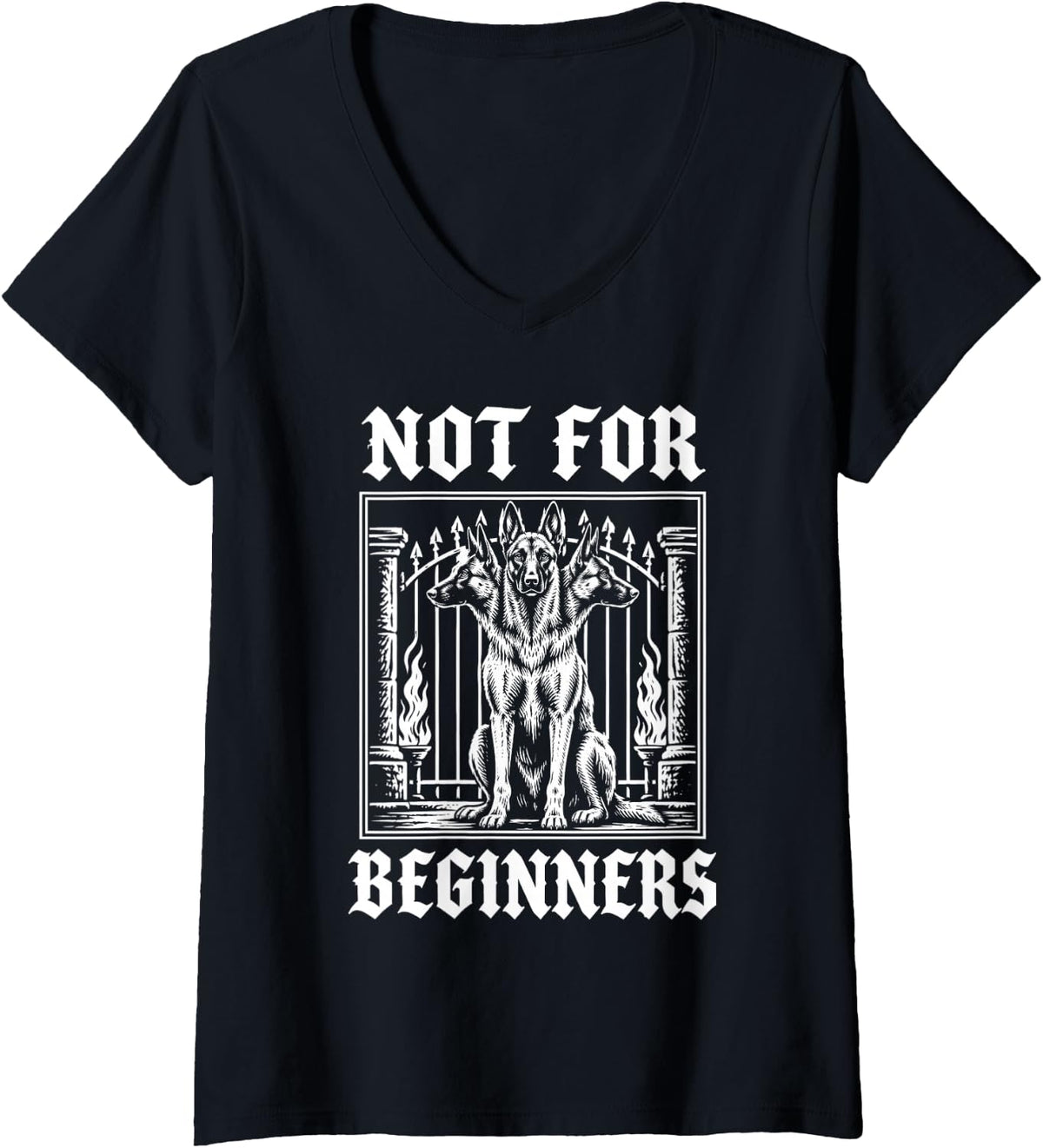 Women's Not for Beginners Belgian Malinois V-Neck T-Shirt - Black