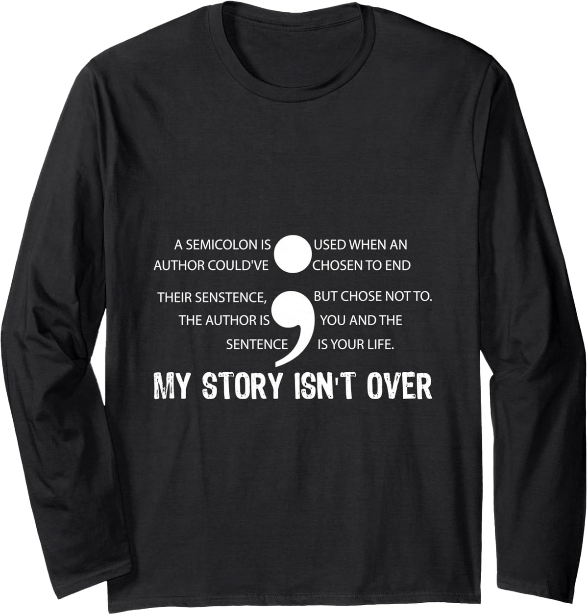 Depression Awareness Mental Health Self Love Long Sleeve T-Shirt - Adult Unisex Black