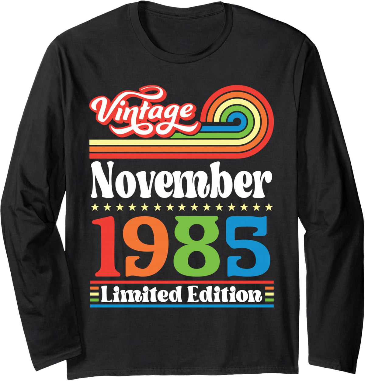 Vintage November 1985 41 Years Being Awesome Limited Edition Long Sleeve T-Shirt - Adult Unisex Black