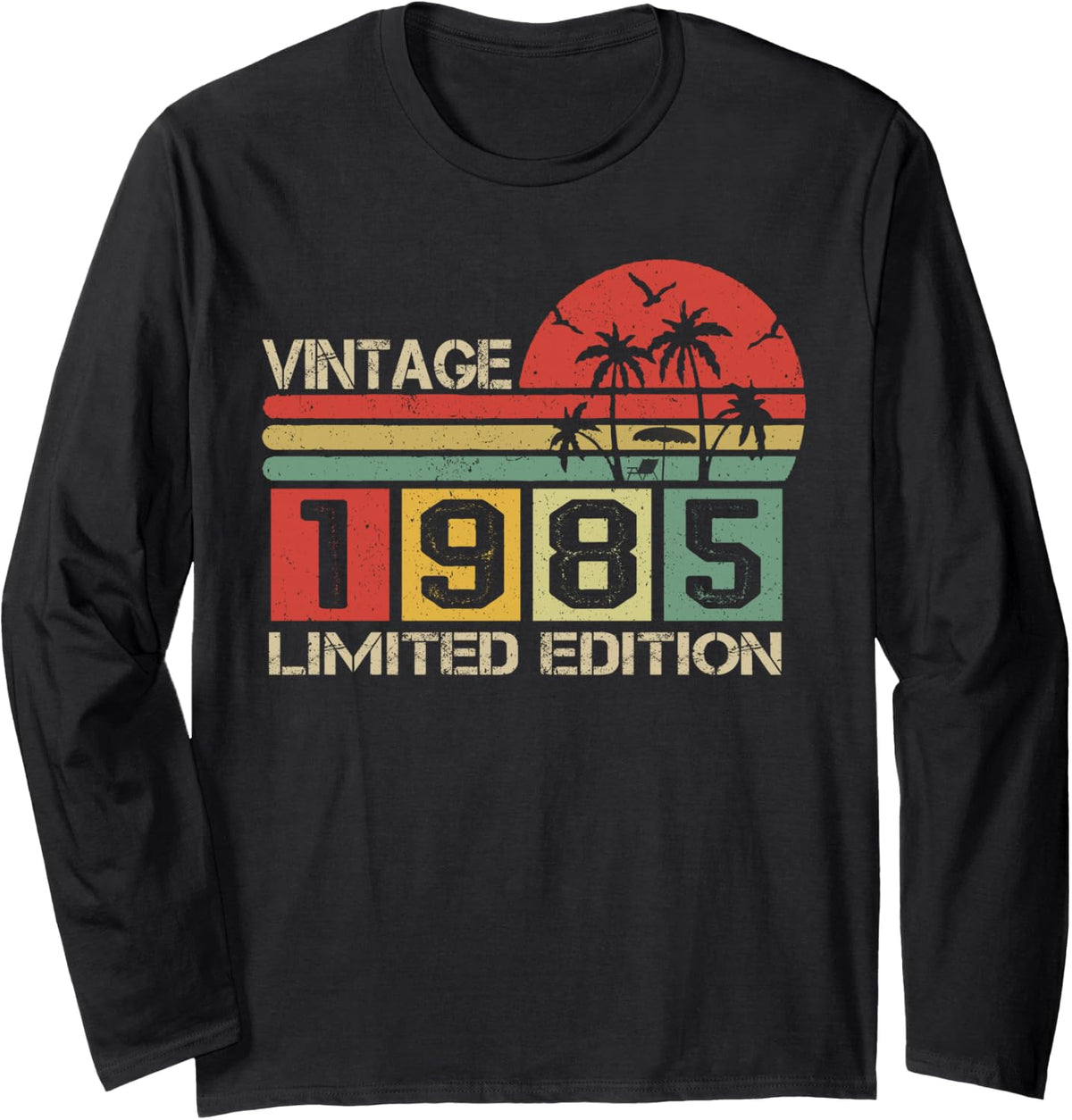 Vintage 1985 Limited Edition Classic Birth Year of Birthday Long Sleeve T-Shirt - Adult Unisex Black