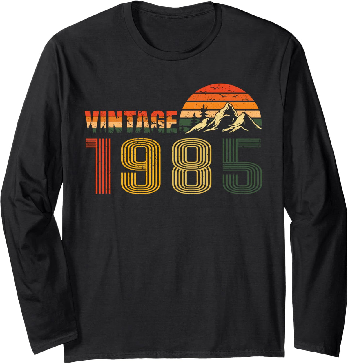 Vintage 1985 Birth of Birthday Classic Year 1985 Vintage Long Sleeve T-Shirt - Adult Unisex Black