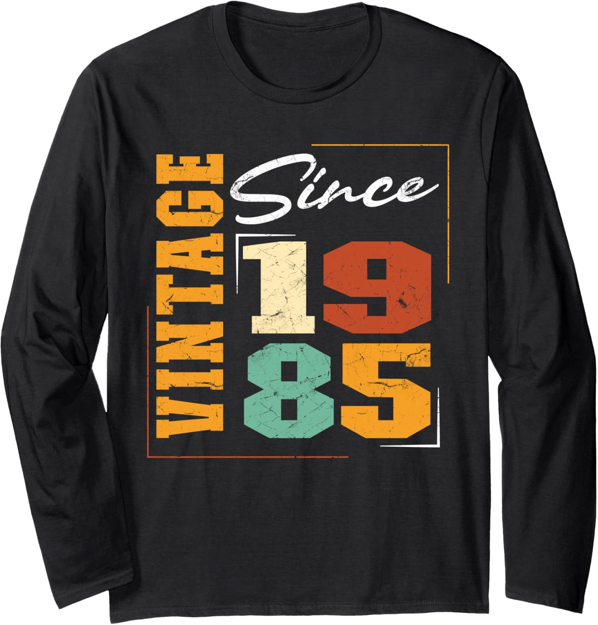 Born in 1985, Bold Varsity Vintage Since 1985 Birthday Long Sleeve T-Shirt - Adult Unisex Black