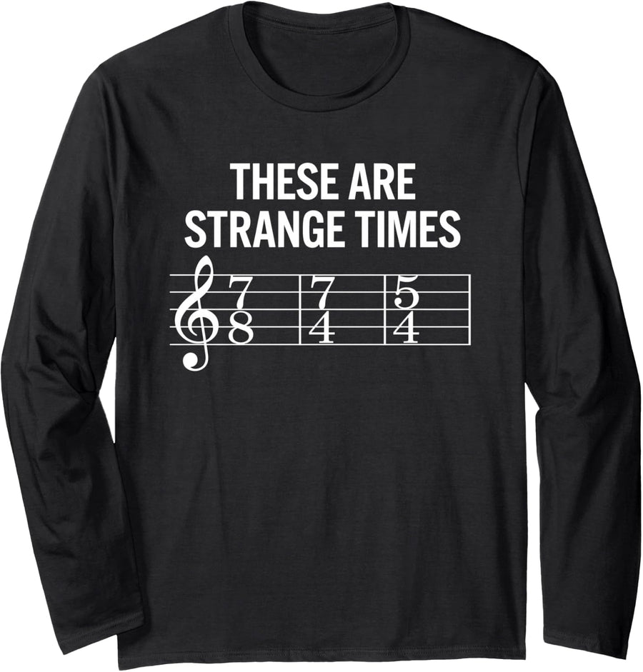 These are Strange Times Music Theory Long Sleeve T-Shirt - Adult Unisex Black